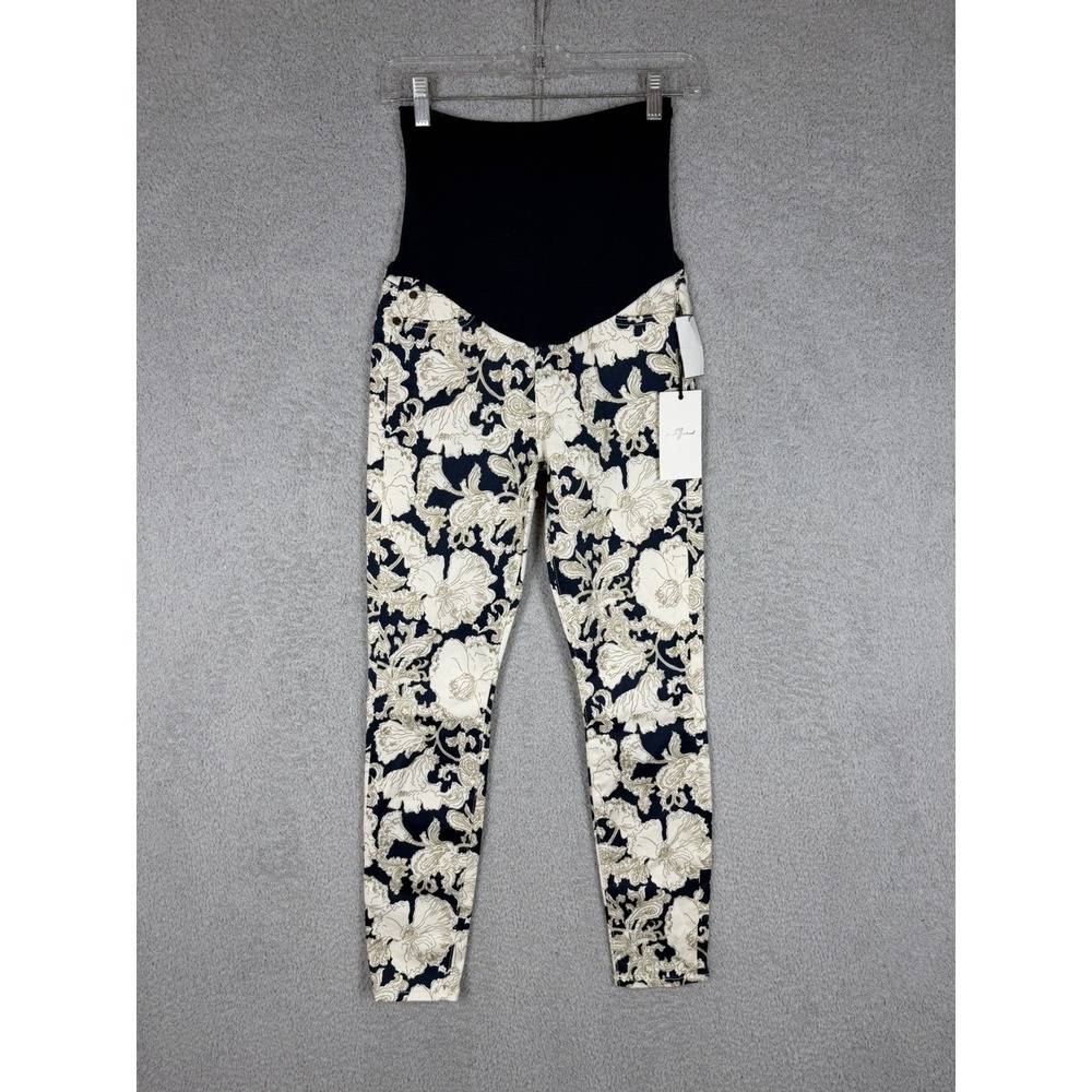 NWT 7 For All Mankind Secret Fit Belly Maternity Floral‎ Skinny Pants Womens 26